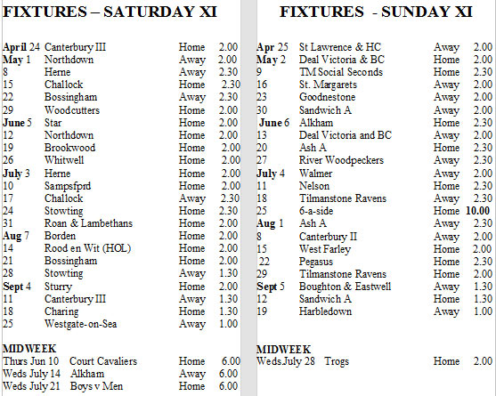 fixtures 2010